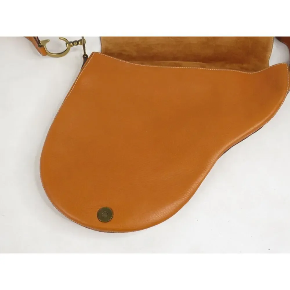 Christian Dior Saddle Bag – Tan Leather with Brass “CD” Hardware - Picture 9 of 15